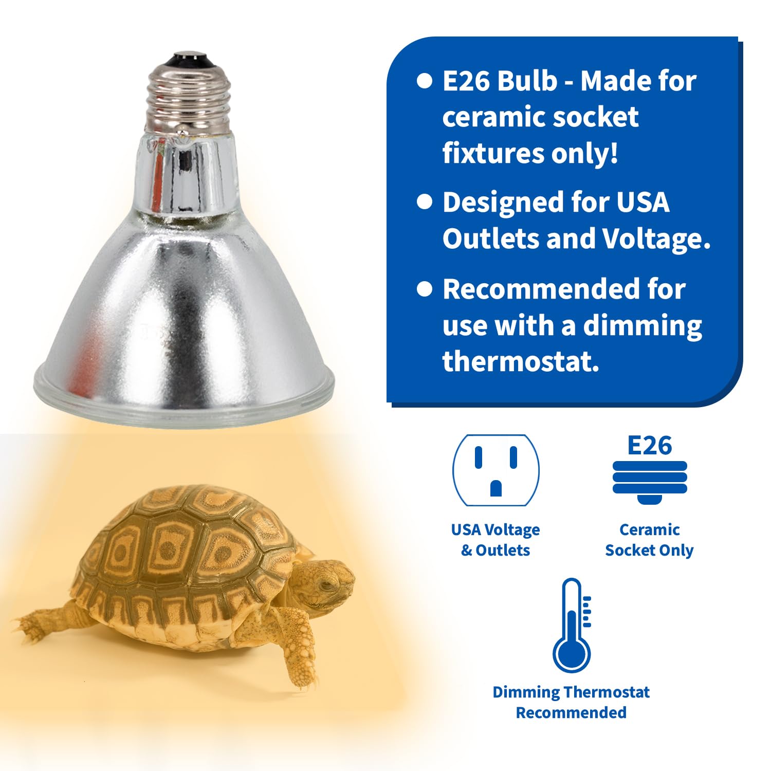 Pangea 50W Halogen Heat Lamp For Reptiles - Warming Uva And Infrared Light For Turtles, Tortoises, Bearded Dragons - Heating Bul